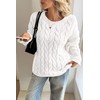 Cicy Bell Womens Oversized Cable Knit Sweaters Long Sleeve Crewneck