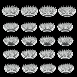 Biaungdo 20 Pcs Carpet Protector Spiked Caster Cups, Clear Plastic Caster Cups Round Carpet Protectors Comfortable Touch Caster Cup for Sofas/Chairs/Tables/Other Furniture(47mmx47mm)