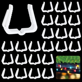 Christmas Light Hanger Clips, Fascia Board Clips, Deck Banister Light Clips, Plastic Holiday Light Clips for Christmas Fascia Board Roof Gutter Fence Eave Decoration (100 PCS, 1 5/8")