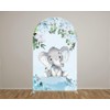 Iydamc Baby Boy Elephant Arched Backdrop Cover for Birthday Party