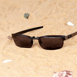 Polarized CLIP-ON Sunglasses for Oakley Metal Plate (55) OX5038 55x18 5038 (Black)