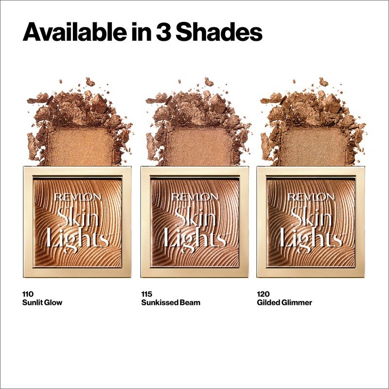 Revlon Skinlights Prismatic Powder Bronzer, Translucent-to-Buildable Coverage, 110 Sunlit Glow,