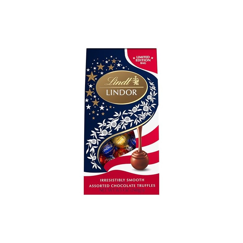 Lindt LINDOR Assorted Chocolate Candy Truffles Limited Edition USA 250th
