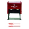 Received Approved Entered Self Inking Rubber Stamp (Red Ink) -
