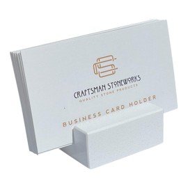 Business Card Holder made from White Quartz, Square Business Card Holder, Vertical Business Card Holder