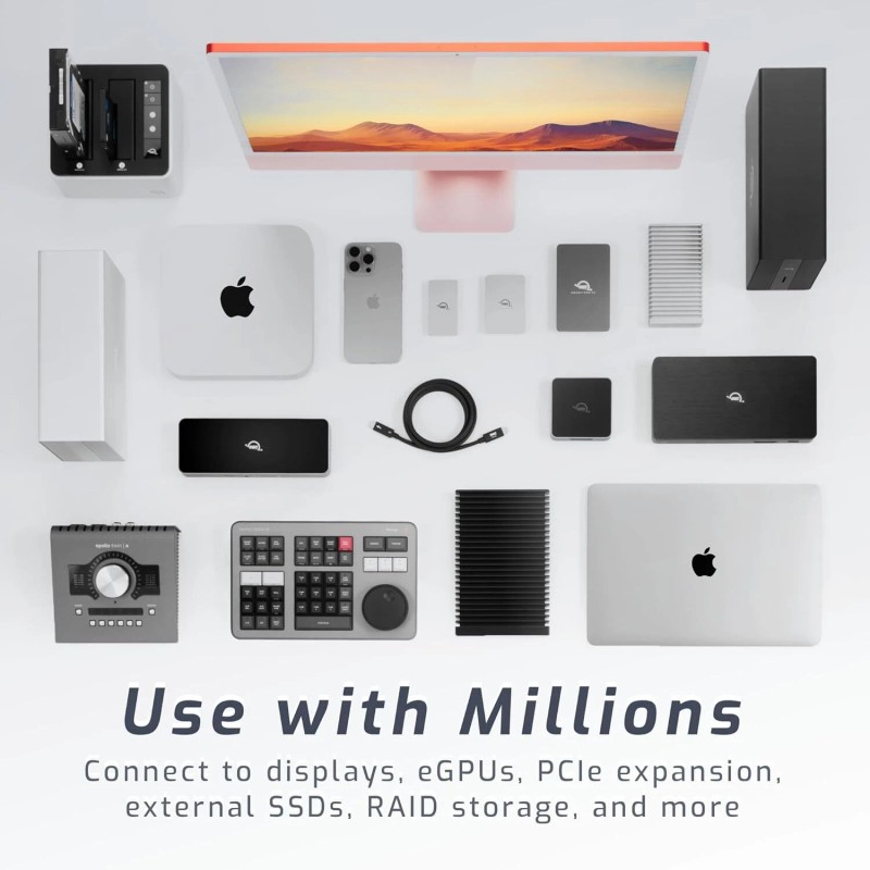 OWC 1.0M (39") Thunderbolt 5 (USB-C) Cable, up to 80Gb/s