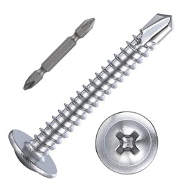Wensilon（200pcs）#8×1-1/4”for Sheet Metal Self-Tapping Screws 410 Stainless Steel Truss Head High-Strength Quick Tapping Screws