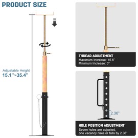 RV Slide Out Support Jacks, Camper Slide Out Supports Stabilizer Jacks 2 Pcs Adjusted from 15'' to 35'', Heavy Duty Rust Resistant Steel for 5th Wheel 5000 lbs Capacity,Trailer Stabilizer Jacks