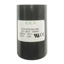 105-126UF 330V 2HP 1.5HP Motor Start Capacitor, Compatible Replacement for U17-1430 in Pentek, Pentair and Berkeley, Myers, Sta-Rite Contol Box, Tuhorse TCB20M230DLX. Made in USA by BMI for Tuhorse