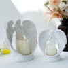 Prayer Angel Candlestick Pure White Wing Angel Prayer Statue for