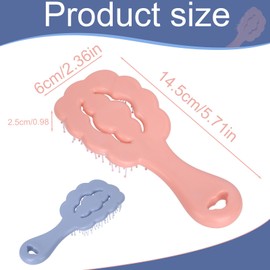 lasuroa 2pcs Cloud Shape Small Dog Grooming Brush, Soft Polypropylene & Nylon Pet Hair Brushes Accessories Gentle Hair Comb Supplies for Long Haired Puppies and Small Breeds(Blue, Pink)