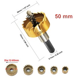 SagaSave 50 mm HSS Bi-Metal Hole Saw, Hole Cutter High-Speed Steel HSS Bi-Metal, Professional Attachment for Metal, Iron, Aluminium, Wood, Drywall, Pipe, Plastic