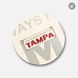 Unbranded Tampa Retro Travel Tin Sign | 4'' X 4'' Round Decorative Magnet
