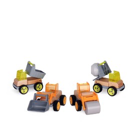 Udeas Mini Convertible Sand Toy Set, Wooden Toy from 3 Years, Wooden Truck Toy, Movable Mechanical Wooden Toy, Black Wheels Bright Colours