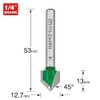 Trend CraftPro Two Flute Chamfer Router Cutter Bit, 1/4 Inch
