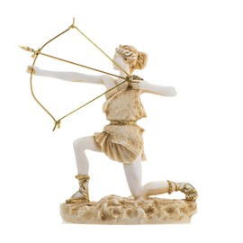BeautifulGreekStatues Goddess Artemis Diana Greek Statue Nature Moon Gold Tone Alabaster 9.25"