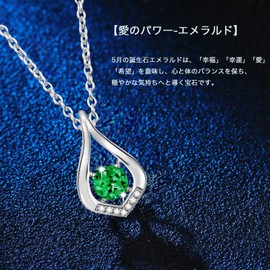 KIMIEVOL Women's Necklace, 12 Months, Birthstone Teardrop Motif, Platinum Plated, 925 Silver, Jewelry Accessories, Birthday, Christmas, Valentine's Day, Gift, Gift Wrapping Included, Silver, Cubic