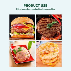 Double Hamburger, Aluminium Alloy Burger Patty Maker with Wooden Handle, Meat, Round Hamburger Patty Maker Easy Install Easy to Use