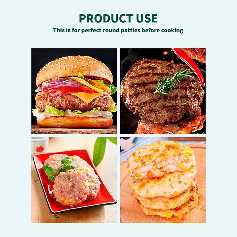 Double Hamburger, Aluminium Alloy Burger Patty Maker with Wooden Handle,