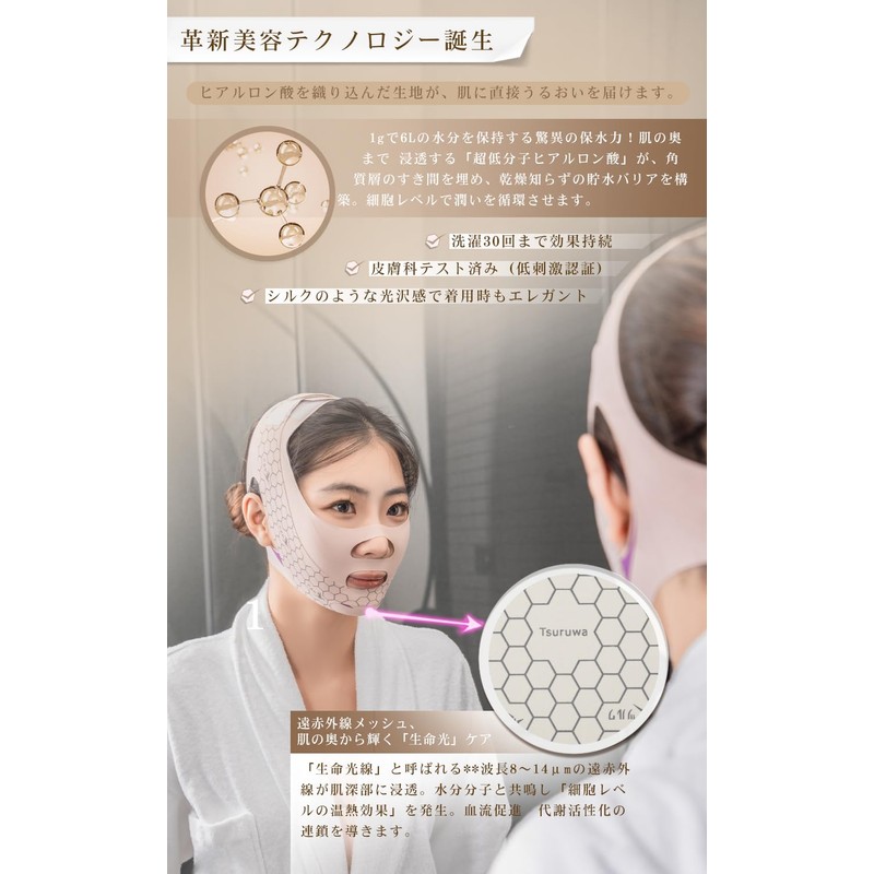 Tsuruwa Small Face Belt, Face Band, Face Line Correction, Eliminates