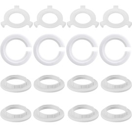 16 Pcs Lampshade Reducer Ring, Lampshade Adapter Rings, 8 Pcs E27 to E14 Lampshade Reducer Ring, 8 Pcs E14 Lamp Shade Ring Converter, Fitting Lampshade Washer Adaptor (White)