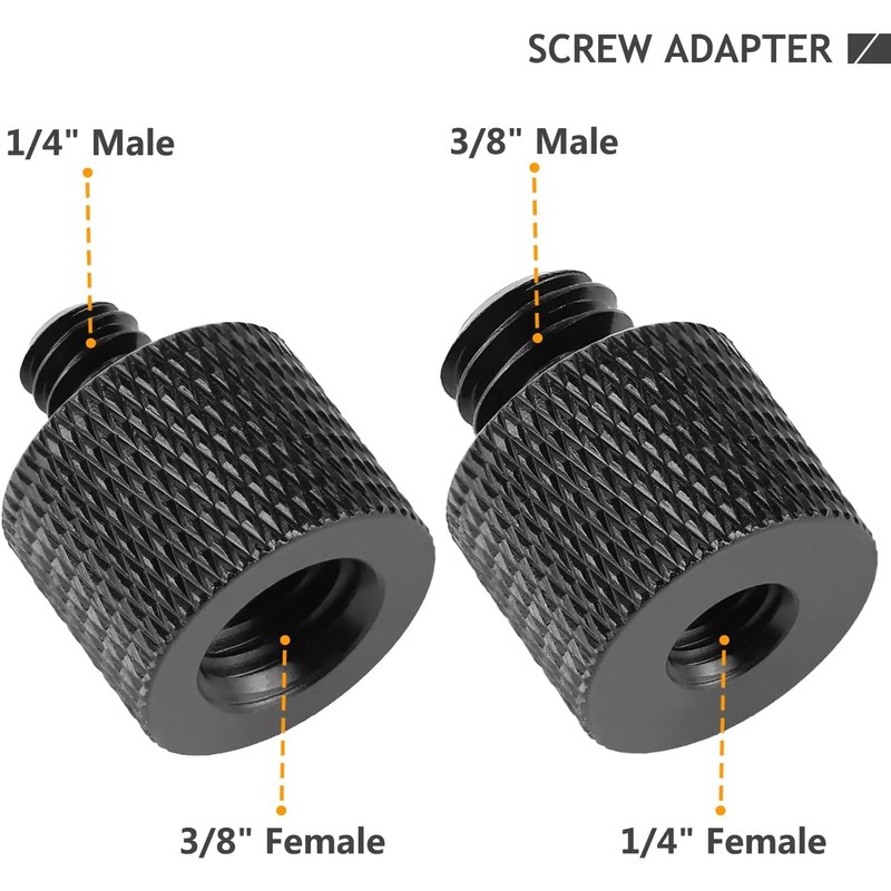 Camera Screw Conversion Adapter, Microphone Screw Adapter, 1/4 Male to
