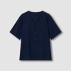 JAJU [JAJU] Men's Seersucker V-neck 5/10 sleeve Pajama Set_Navy