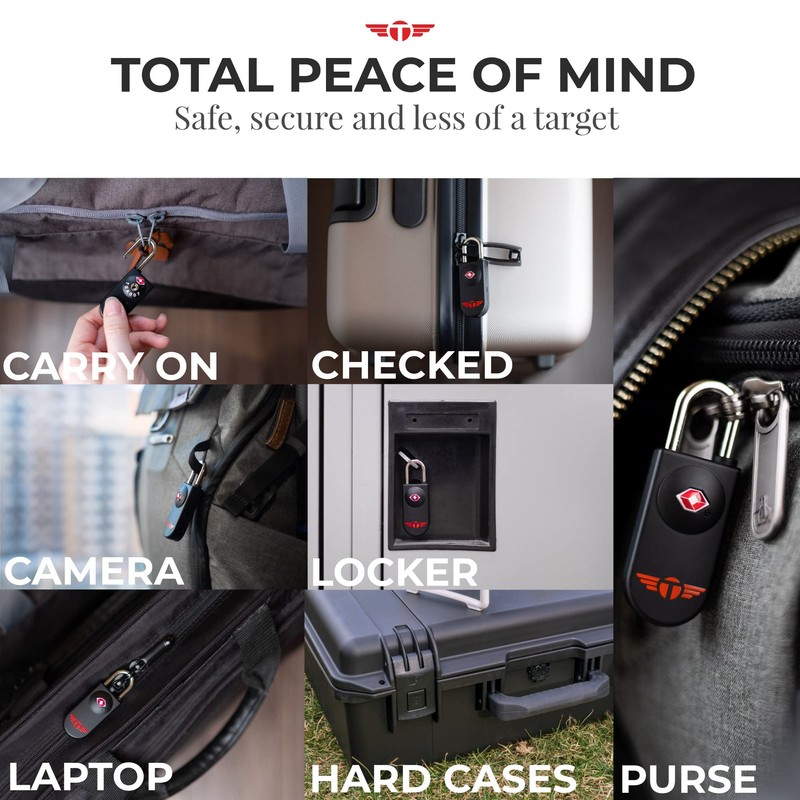 Keyless TSA Approved Luggage Locks with Lifetime Card Keys &