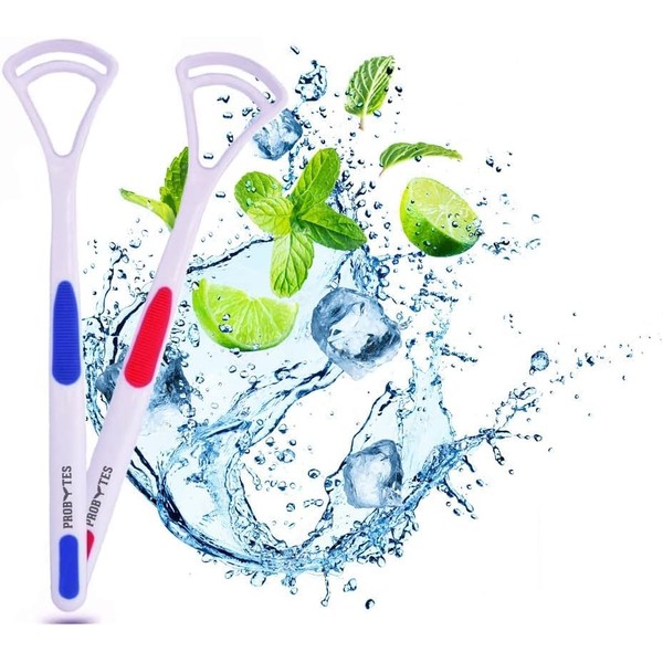 Pack of 2 Tongue Scraper, Soft & Gentle Head Tongue