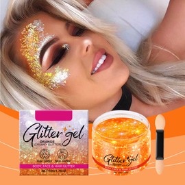 Body Glitter Gel, Festival Glitzer Gesicht Glitter Liquid Glitzer Make Up Haare Body Körper Gel, 100% Kosmetische Glitzer Für Gesicht, Körper, Nägel, Haare Und Lippen