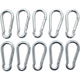 Shentian Pack of 10 Carabiner Na-und 60 x 6 Galvanised Climbing Hooks, mountaineering buckle