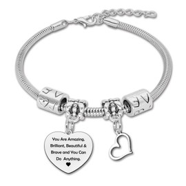 Motivational Birthday Gifts for Women Inspirational Bracelet Daughter Gifts for Daughter Granddaughter Sister Gifts from Sister Christmas Gifts for Niece Friends You Are Amazing You Can Do Anything