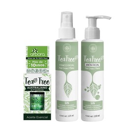 Árbora Kit Piel Grasa y Mixta: Jabón, Tónico Facial + Aceite Esencial de Tea Tree | La Combinación Ideal para Dejar la Piel Limpia y sin Impurezas | 100% Puro | 120 ml, 125 ml, 11 ml