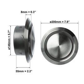 Diameter 150 mm stainless steel exhaust air - disc valve - round for pipe connection