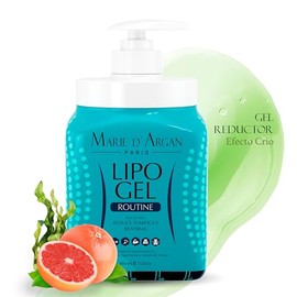 Marie d’Argan Gel Corporal Reductor Lipo Gel Routine 454 ml, Efecto Frío Reafirmante y Anticelulitis, Con Café, Té Verde, Soja, Toronja y Dermochlorel