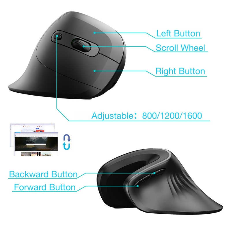 2.4G wireless vertical mouse ergonomics vertical mouse office game mouse