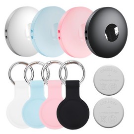 Beyamis Air Tracker 4-Pack Bluetooth + UWB Smart Tag Work with Apple Find My App (iOS Only), with 2pcs Extra Replaceable 2032 Batteries, Item Locator Finder for Keys Vehicles Dogs Luggage Pets Bags