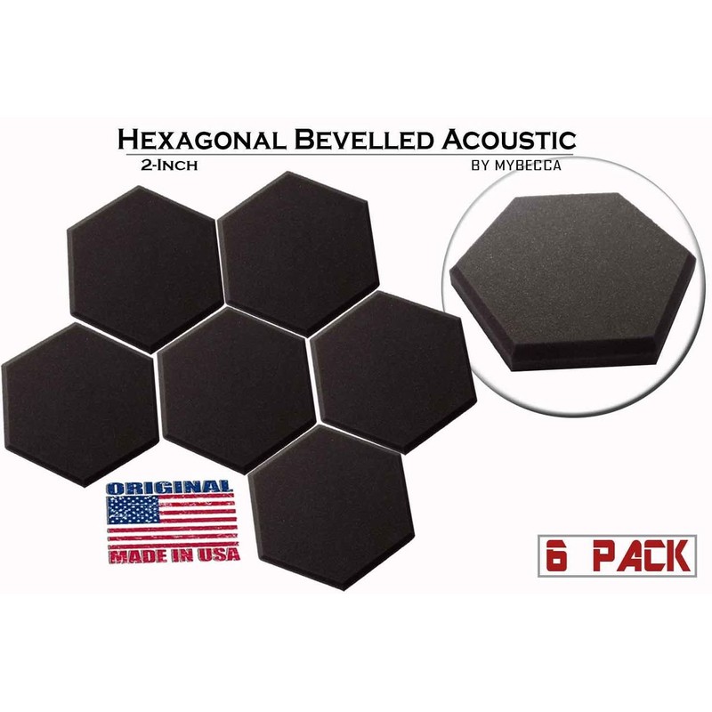 Mybecca 6 Pack Hexagon (Hexagonal) Acoustic Foam Panels 1" X