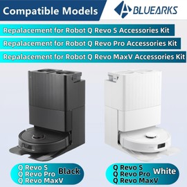 Bluearks 19Pcs Replacement Parts for Roborock Q Revo S/Qrevo Pro/Qrevo Plus【Not for Qrevo】 Qrevo Vacuum Cleaner Accessories Kit,1 Main Brush 4 Mop Pads 4 Side Brush 4 Hepa Filters 6 Vacuum Bags