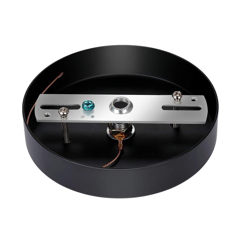 ZOOSSI 5 Inches Steel Light Canopy Kit, Black Ceiling Canopy