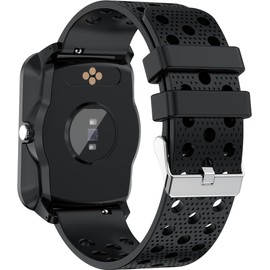 bemi Kix-m Smartwatch Fitness Tracker - Heart Rate Monitor, Blood Oxygen, Sleep Tracking, Pedometer Step Calories Tracker - 1.5 Inch Touchscreen IP68 Waterproof Women Men - Black