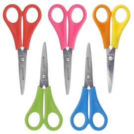 Westcott E-2151S Forbici bambino con punte per destrimano e mancini, 13 cm, 30 pezzi assortite scala 5 cm