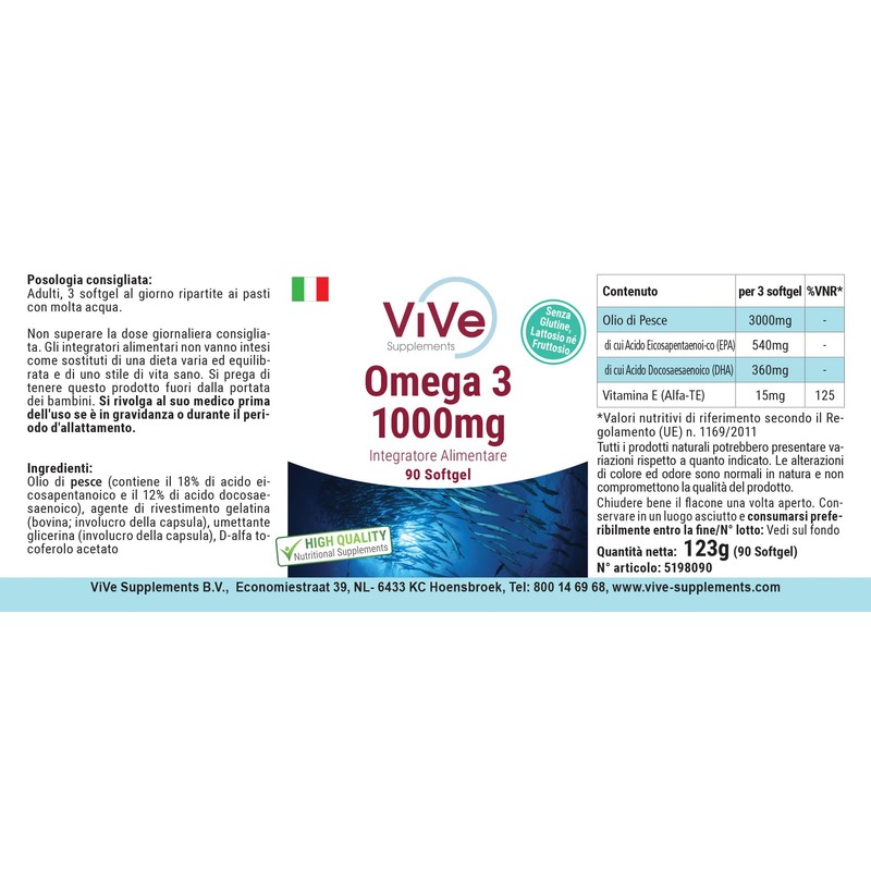 Omega 3 1000 mg – 90 Softgels – Omega 3