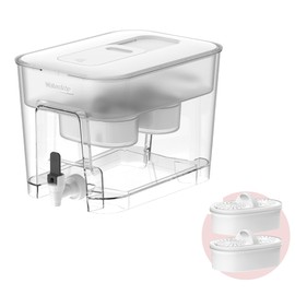 Waterdrop 40 Cup Dual Filter Dispenser, 8X Faster Filtration, 400-Gallon Lifespan, Water Filter Dispenser for Home/Office, 2 Replacements, 10X Longer Lifetime, Reduces Chlorine, PFOA/PFOS