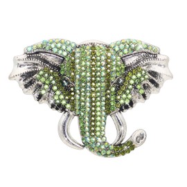 Broche de elefante vintage en tono dorado con cristales completos de diamantes de imitación con bonito animal, Cristales,