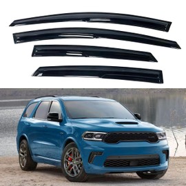 IG Window Visor Compatible with Dodge Durango 2011-2024, 4PC Rain Guard Tape-On Durable Side Vent Window Deflector Mugen Style, 2011 2012 2013 2014 2015 2016 2017 2018 2019 2020 2021 2022 2023 2024