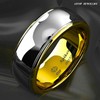 ATOP 8Mm Gold Silver Tungsten Carbide Ring for Men Wedding