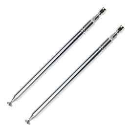 eMagTech 2pcs 10 Section 200-1200mm 10mm Diameter Telescopic DAB FM Aerial Antenna Replacement for Radio TV VHF/UHF Wireless System Stainless Steel