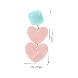 COLLBATH Cute Acrylic Heart Dangle Earrings Small Earring for Women Long Drop Earring Heart Shape for Everyday Fashion