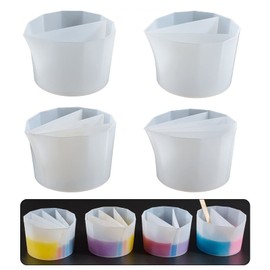 4 Pack Portion Cup Resin Color Mixing Cup Silicone Cup Silicone Split Cup Resin Casting Mold Soap Making Molds Silicone Mold for Candle Home Decorate Mold Candle Making Mold 3D Animal Mold